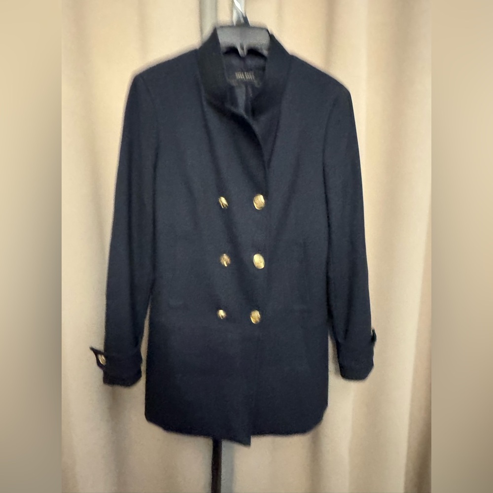 Zara navy blue pea coat NWOT
